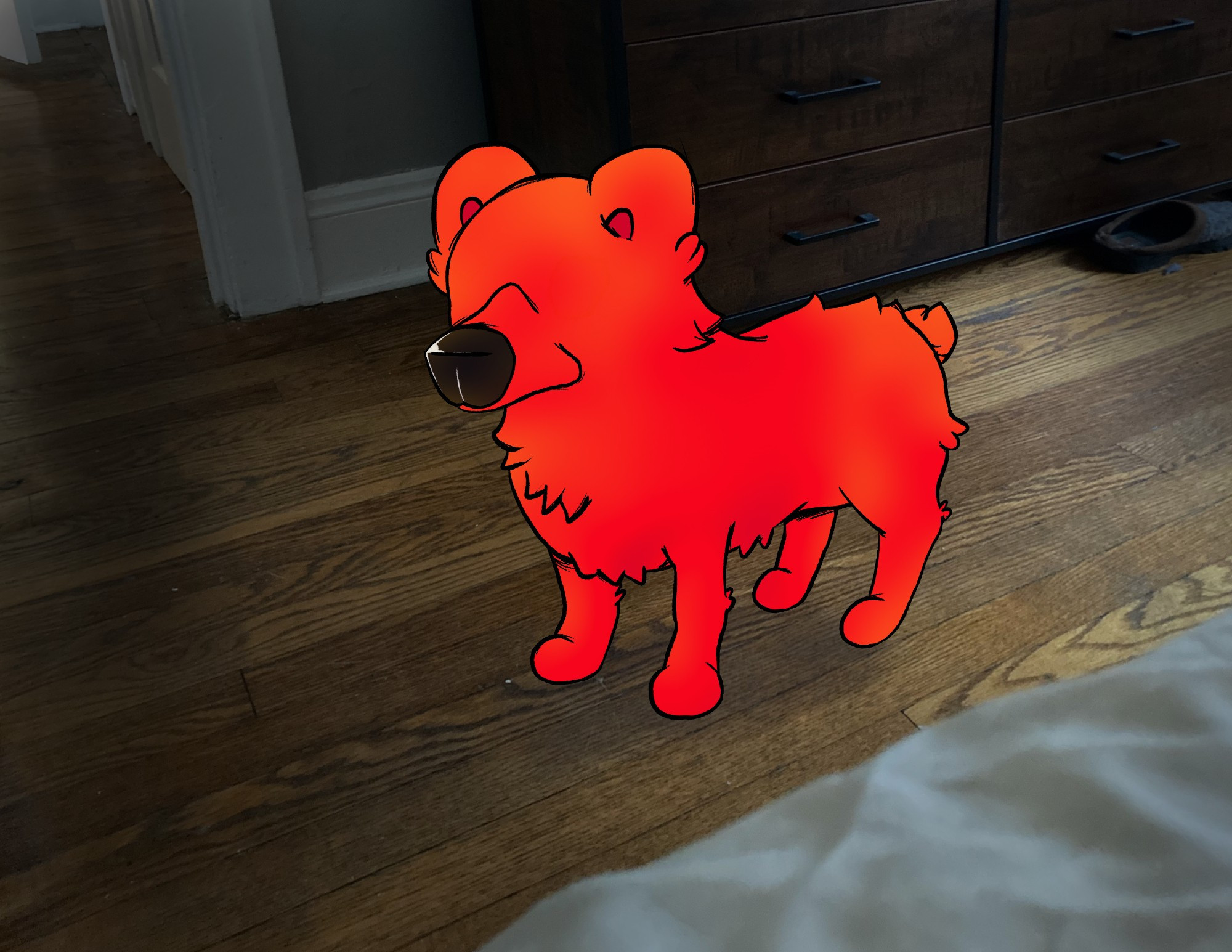 an attempt at recreating the dog I saw during sleep paralysis